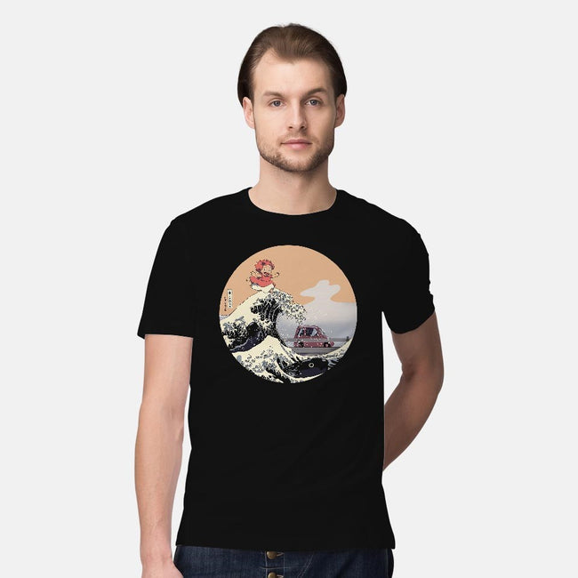 On the Cliff by the Sea-mens premium tee-leo_queval