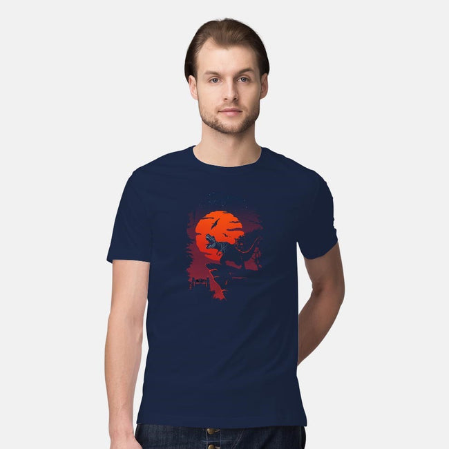 Dino Park Sunset-mens premium tee-Guillercraist