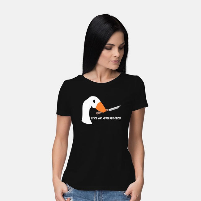 Peace Was Never an Option-womens basic tee-sarkasmtek