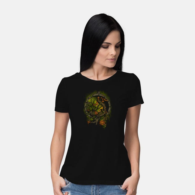Turtle Titan-womens basic tee-coldfireink