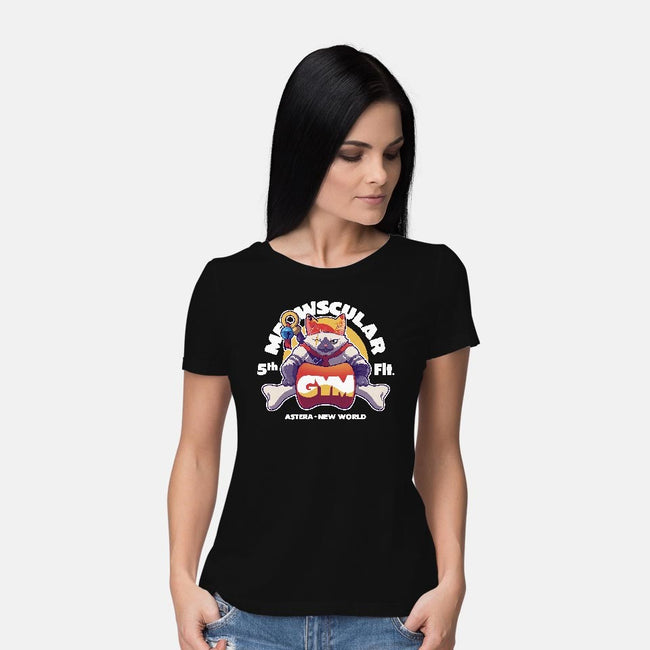 Meowscular Gym-womens basic tee-KindaCreative