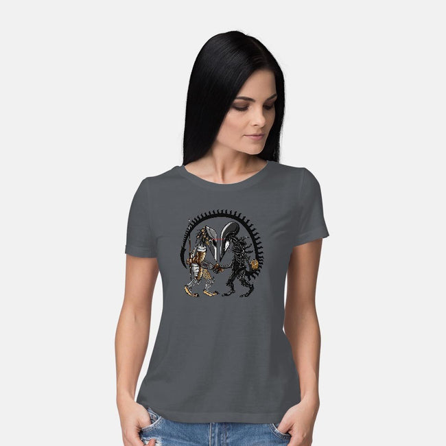 Hunter vs Hunted-womens basic tee-SarahCave
