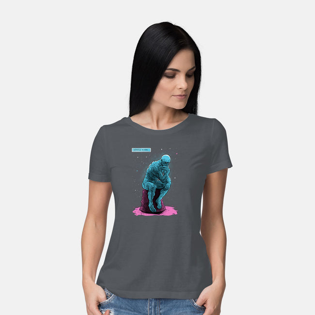 Blue Thinker-womens basic tee-teesgeex