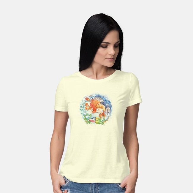 Sea Sisters-womens basic tee-littlebird.bigwolf