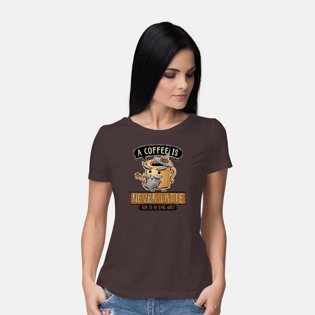 A Coffee is Never Latte-womens basic tee-Hootbrush