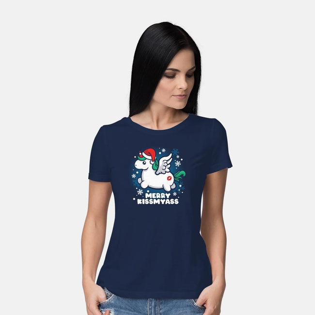 Merry Kiss My Ass-womens basic tee-NemiMakeit
