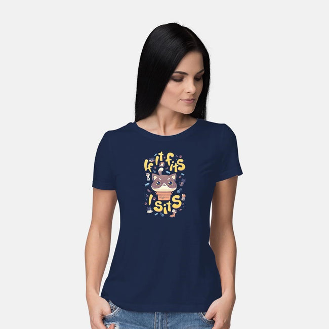 If I Fits, I Sits-womens basic tee-Geekydog