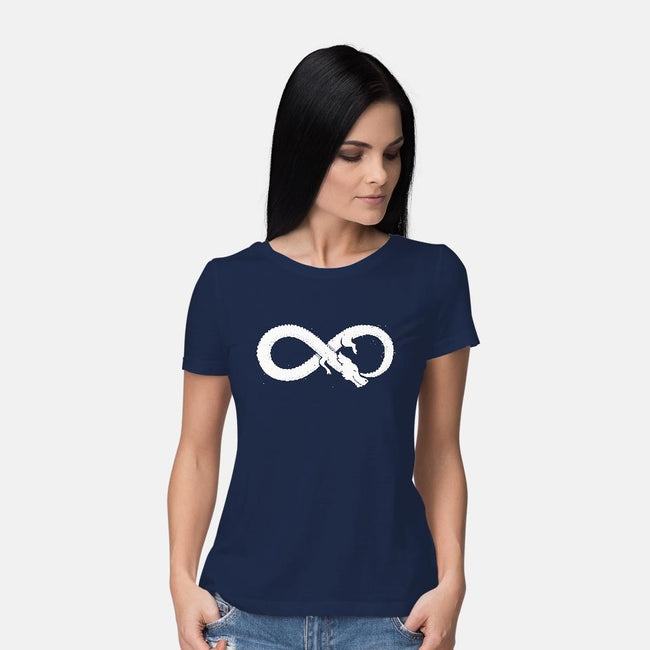 Never Ends-womens basic tee-DinoMike