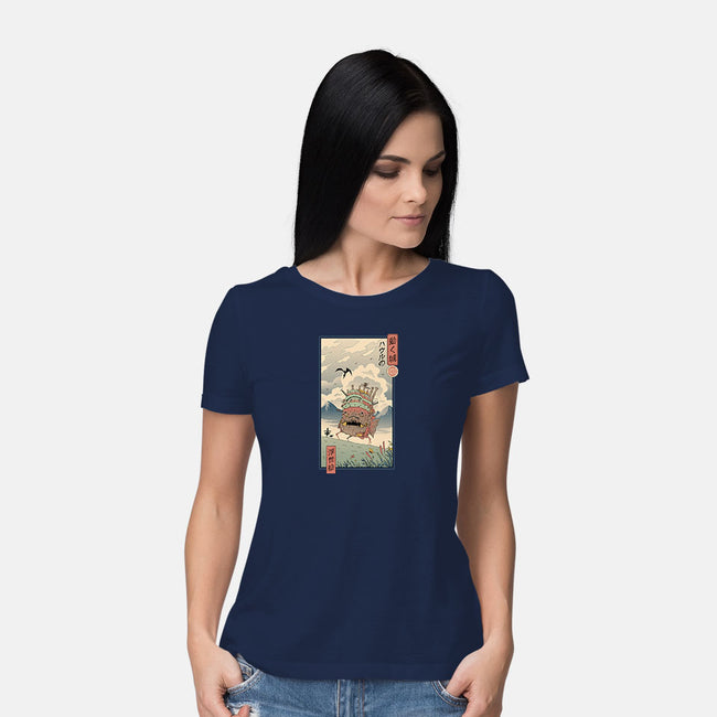 Moving Castle Ukiyo-E-womens basic tee-vp021
