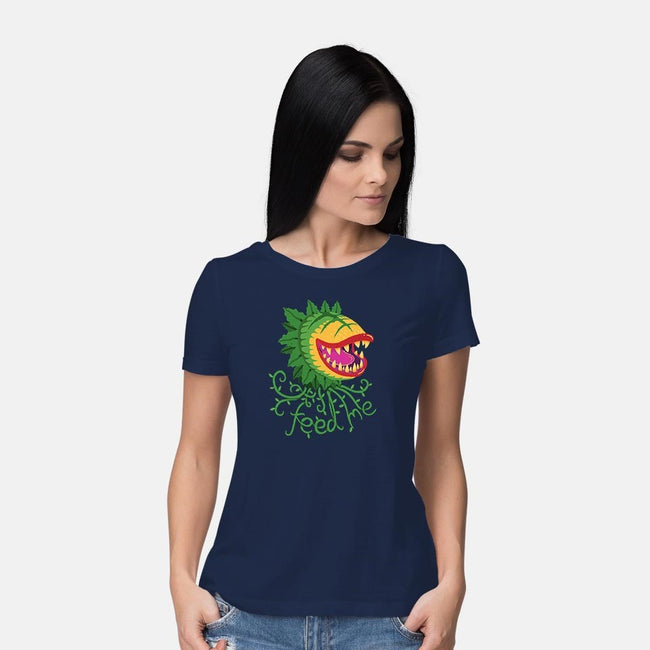 Feeeeeed Me-womens basic tee-DinoMike