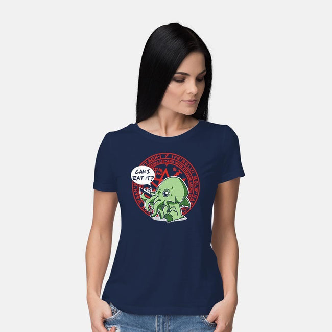 Little Cthulhu Is Hungry-womens basic tee-TaylorRoss1