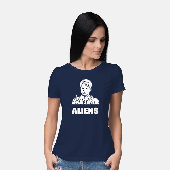 Aliens-womens basic tee-BrushRabbit