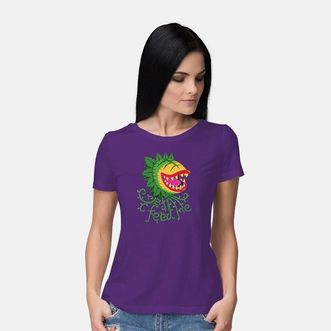 Feeeeeed Me-womens basic tee-DinoMike