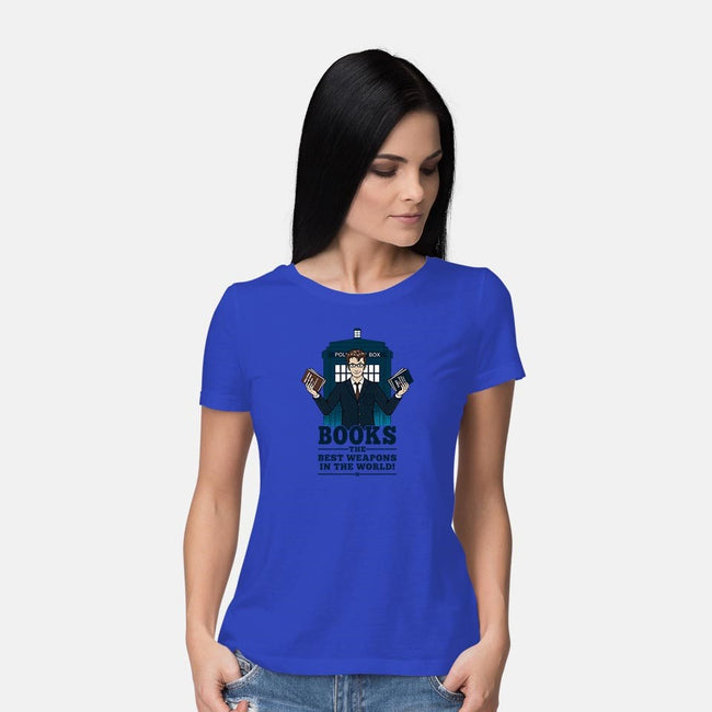 Books, The Best Weapons-womens basic tee-pigboom