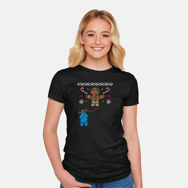 Ugly Cookie!-womens fitted tee-Raffiti