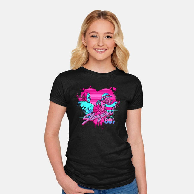 Slayin' the 80's-womens fitted tee-Chris_Gianelloni