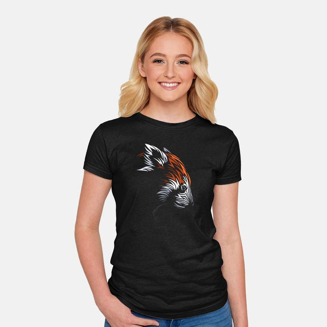 Tribal Red Panda-womens fitted tee-albertocubatas