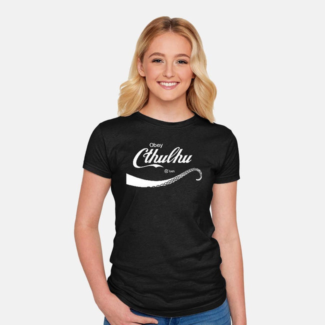 Obey Cthulhu-womens fitted tee-cepheart