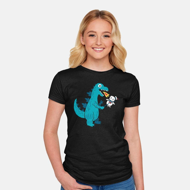 Everyone Loves Marshmallow-womens fitted tee-DinoMike