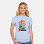 Ukiyo-E Hyrule Hero-womens fitted tee-dandingeroz
