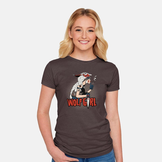Wolf Girl-womens fitted tee-beware1984