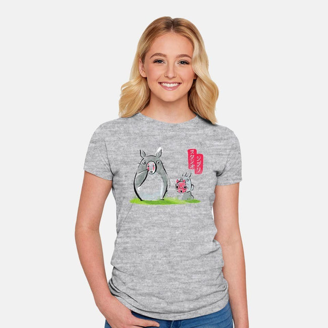 Ghibli Ink-womens fitted tee-BlancaVidal