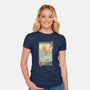 Ukiyo-E By The Sea-womens fitted tee-vp021
