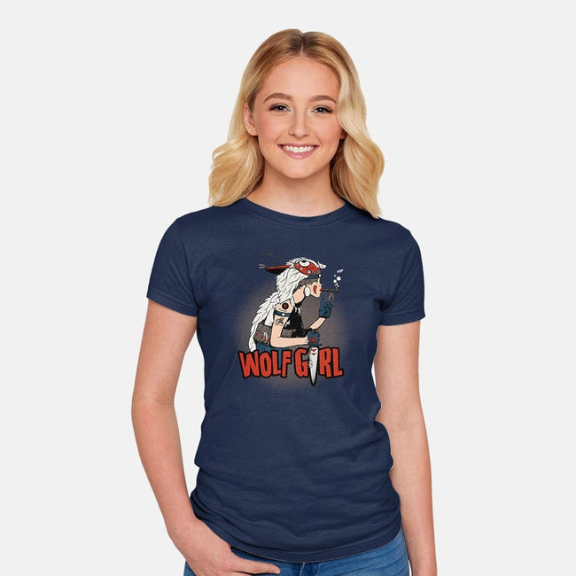 Wolf Girl-womens fitted tee-beware1984
