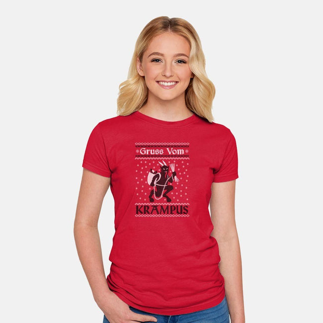 Greetings From Krampus-womens fitted tee-jozvoz