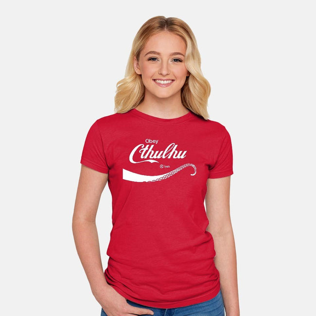 Obey Cthulhu-womens fitted tee-cepheart