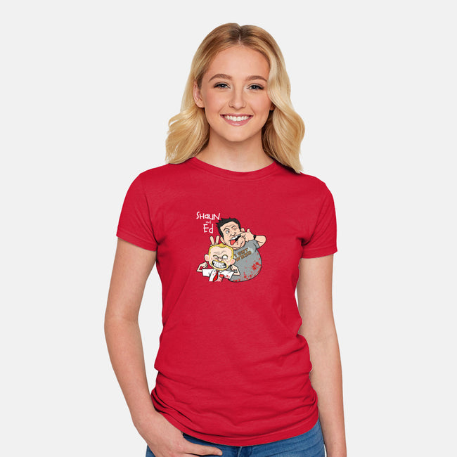 Shaun and Ed-womens fitted tee-MarianoSan