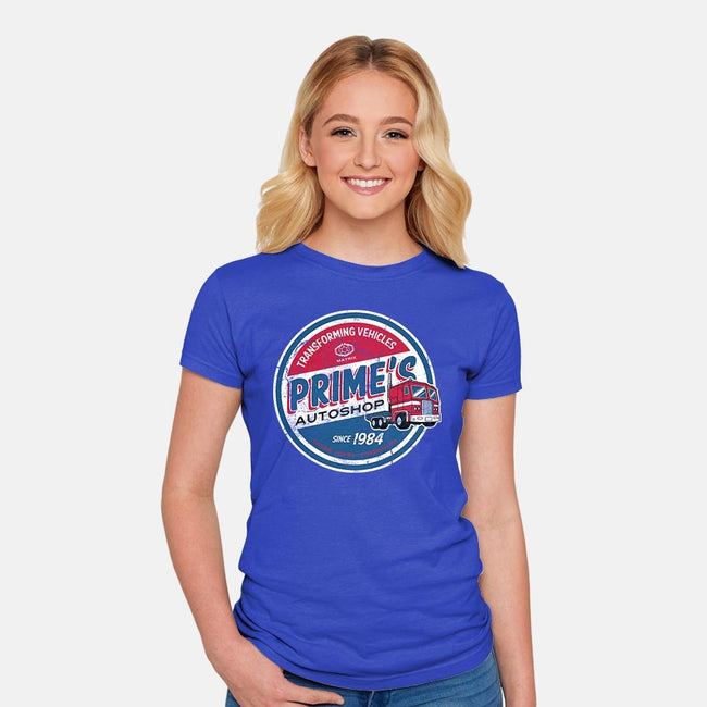 Prime's Autoshop-womens fitted tee-Nemons