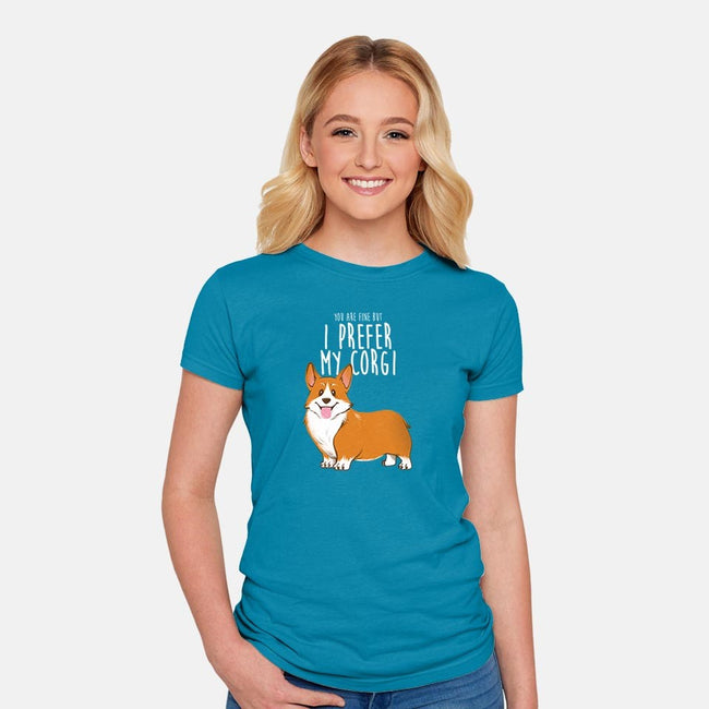 I Prefer My Corgi-womens fitted tee-ursulalopez
