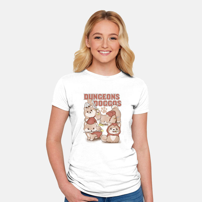 Dungeons and Doggos-womens fitted tee-glassstaff