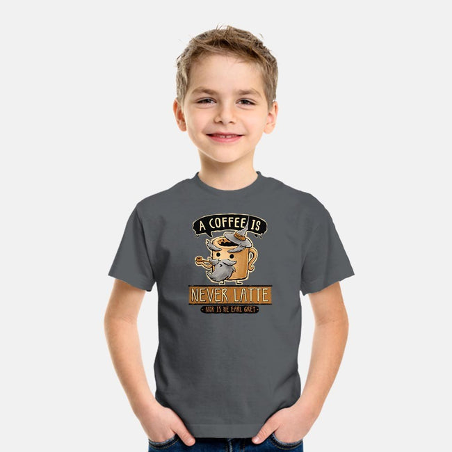 A Coffee is Never Latte-youth basic tee-Hootbrush