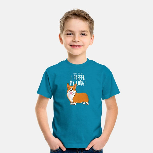 I Prefer My Corgi-youth basic tee-ursulalopez